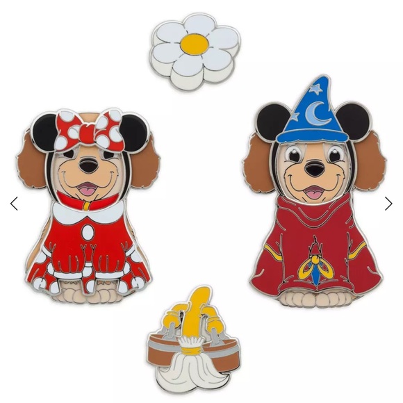 NWT. Disney Pets Outfits Lady Pin Set with Sorcerer Mickey Mouse - Picture 10 of 10